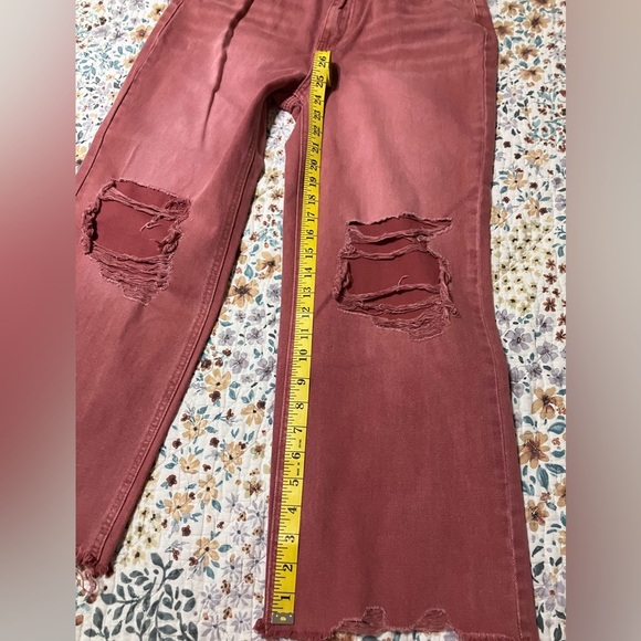 NWT!  Zenana Outfitters Flare Wide Leg Jeans in color Watermelon - Picture 12 of 14